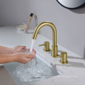 Aquacúbico Cupc de 8 pulgadas Goldia de baño de oro de 8 pulgadas 3 oritos extendidos con válvula y mangueras de suministro de agua Cupc